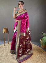 Pure Soft Silk Magenta Traditional Wear Weaving Saree